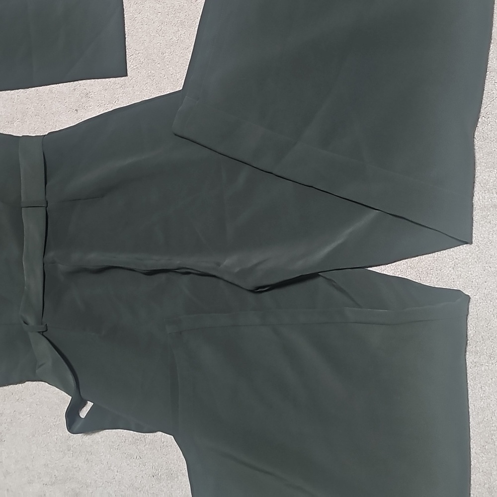 Elegant Dark Green One-Shoulder Jumpsuit - Picture 3 of 11